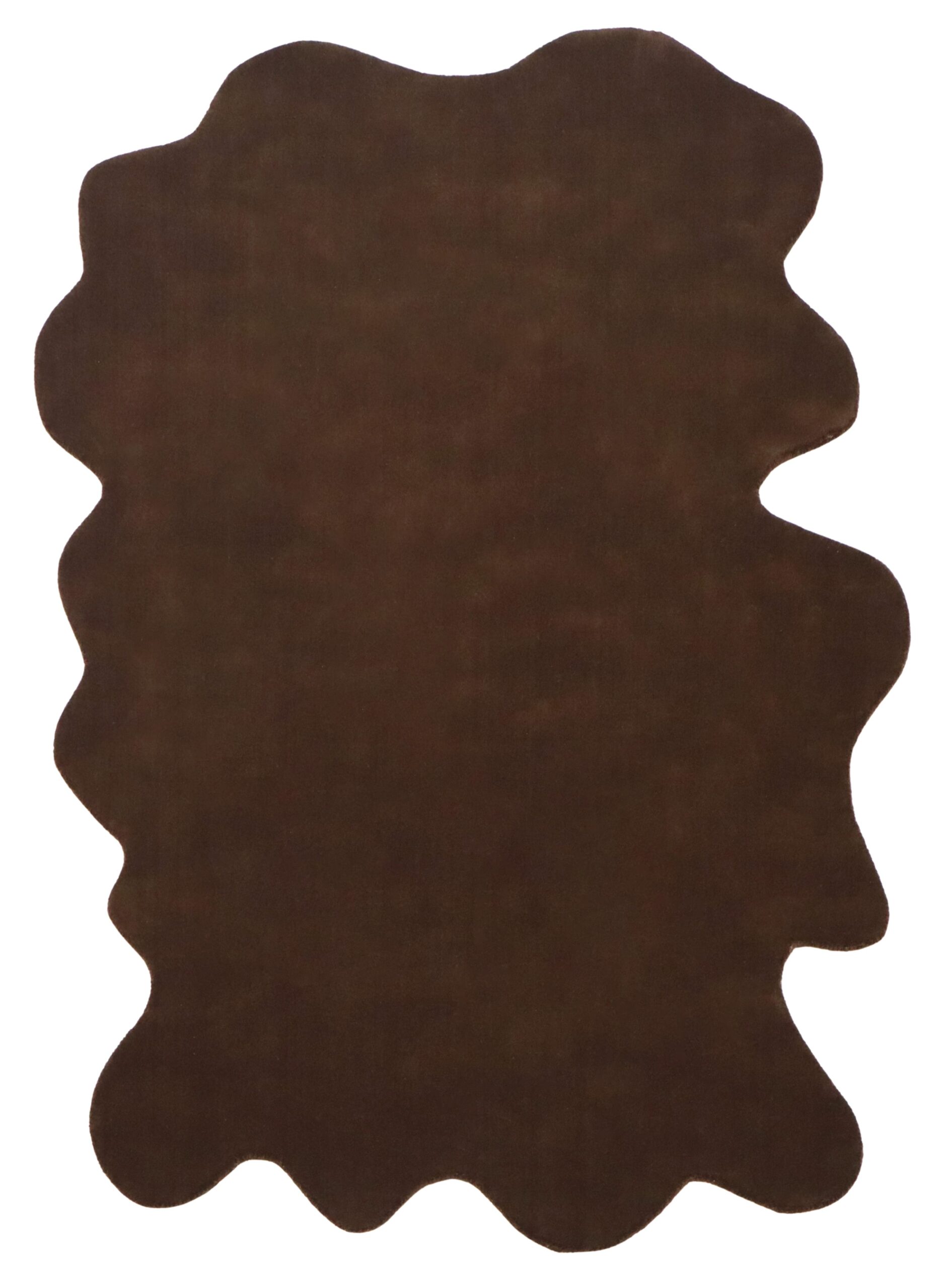 100% New Zealand Wool Carpet |Minimalist Brown Loom knotted Irregular Rug
