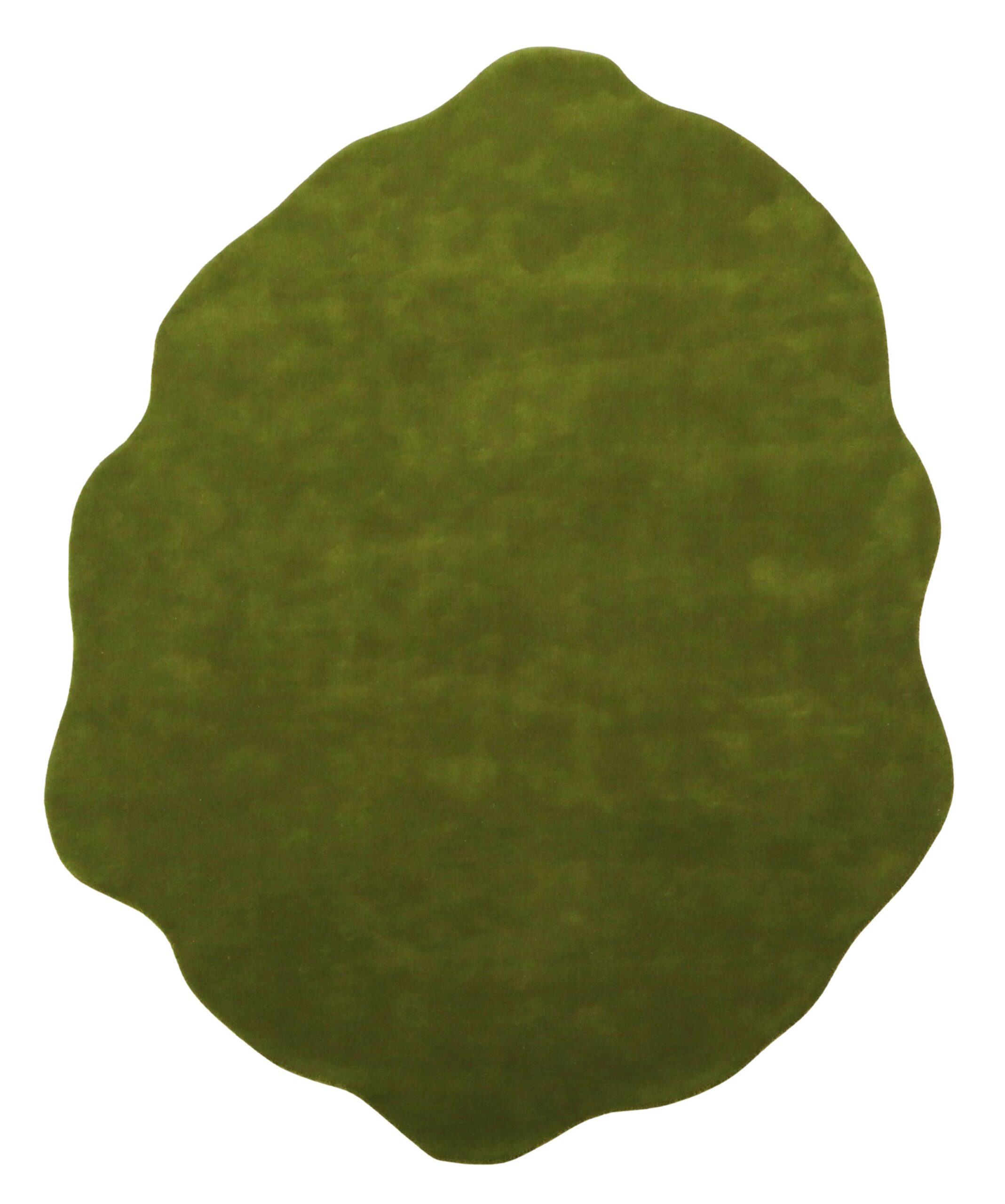 100% New Zealand Wool Carpet |Minimalist Green Loom knotted Irregular Rug