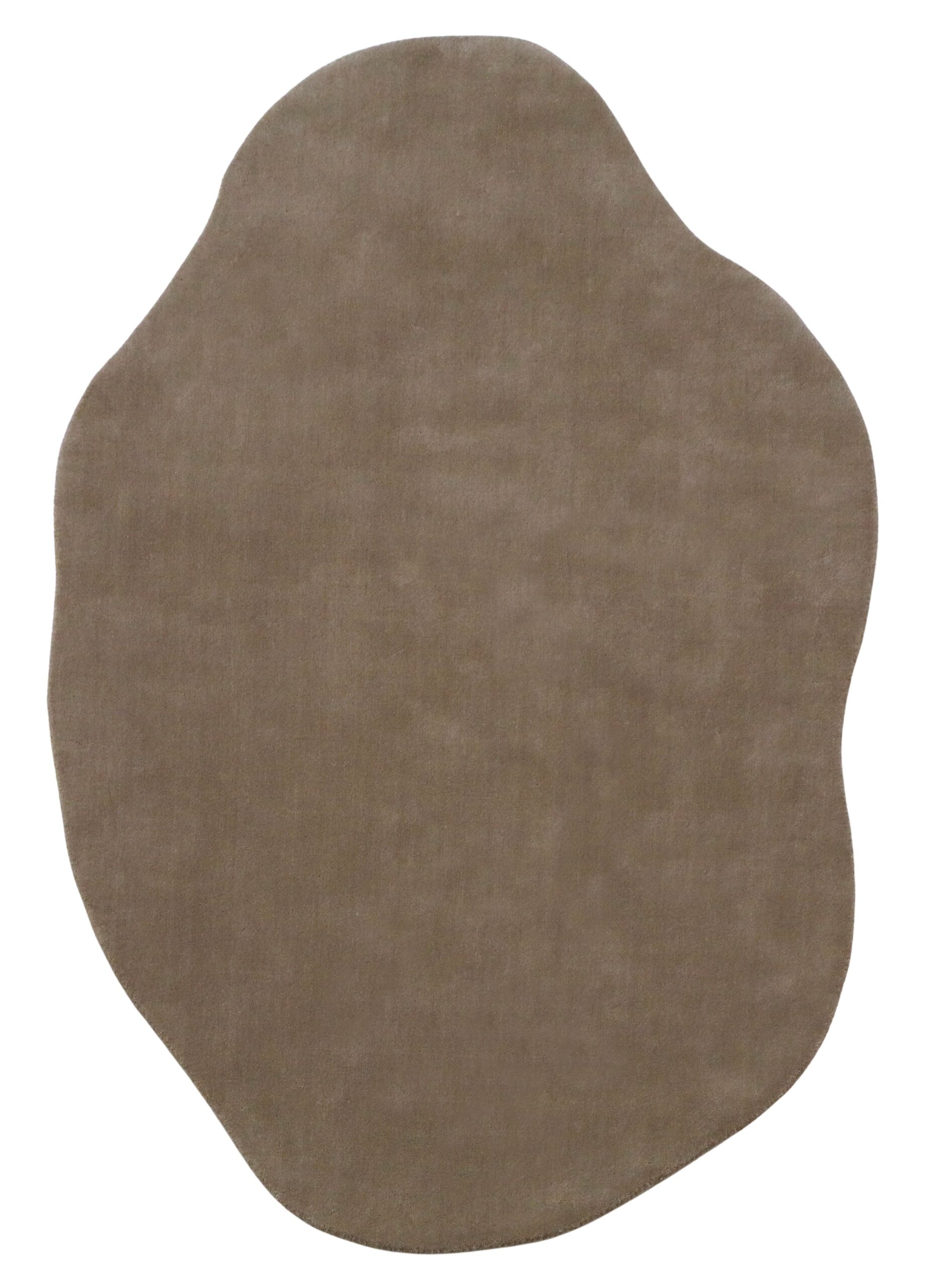 100% New Zealand Wool Carpet |Minimalist Brown Loom knotted Irregular Rug