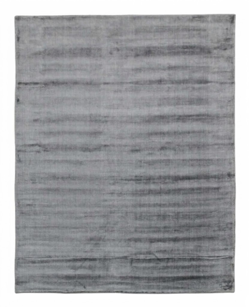 100% Viscose | Minimalist Grey Hand-loom Rug Carpet