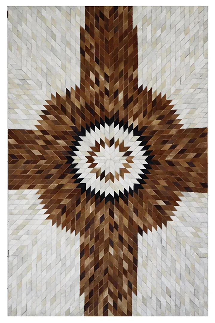 Handmade Hair on Leather Carpet