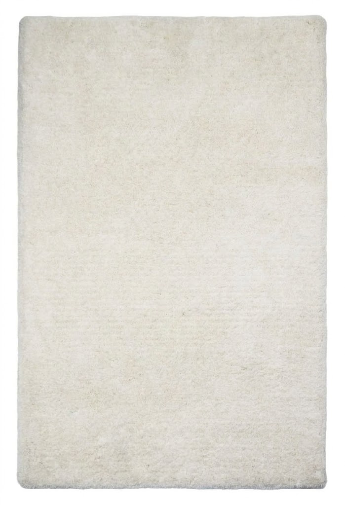 Handmade Cream Minimalist Shaggy Carpet