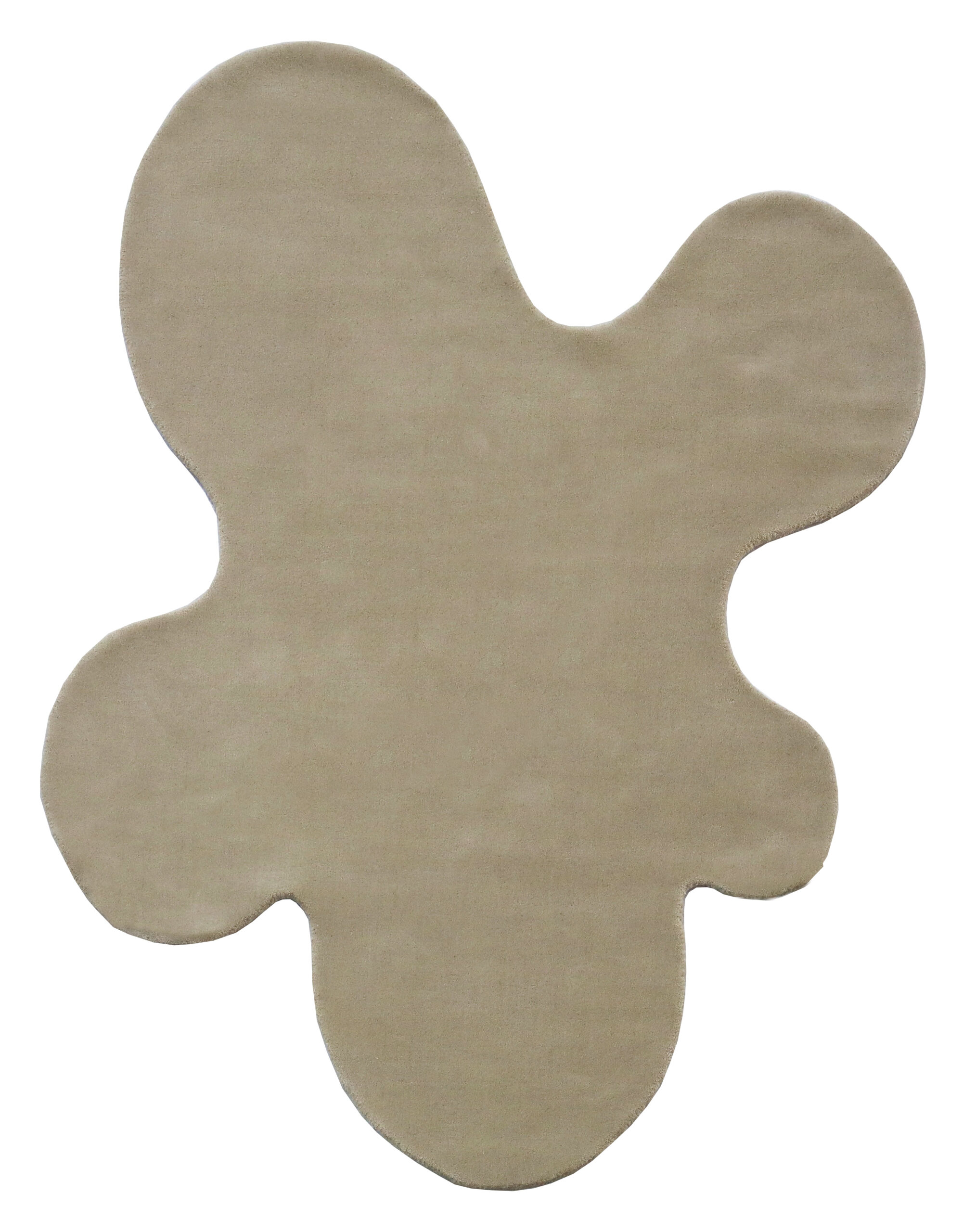 Handmade Irregular Beige Carpet | 100% Wool Rug