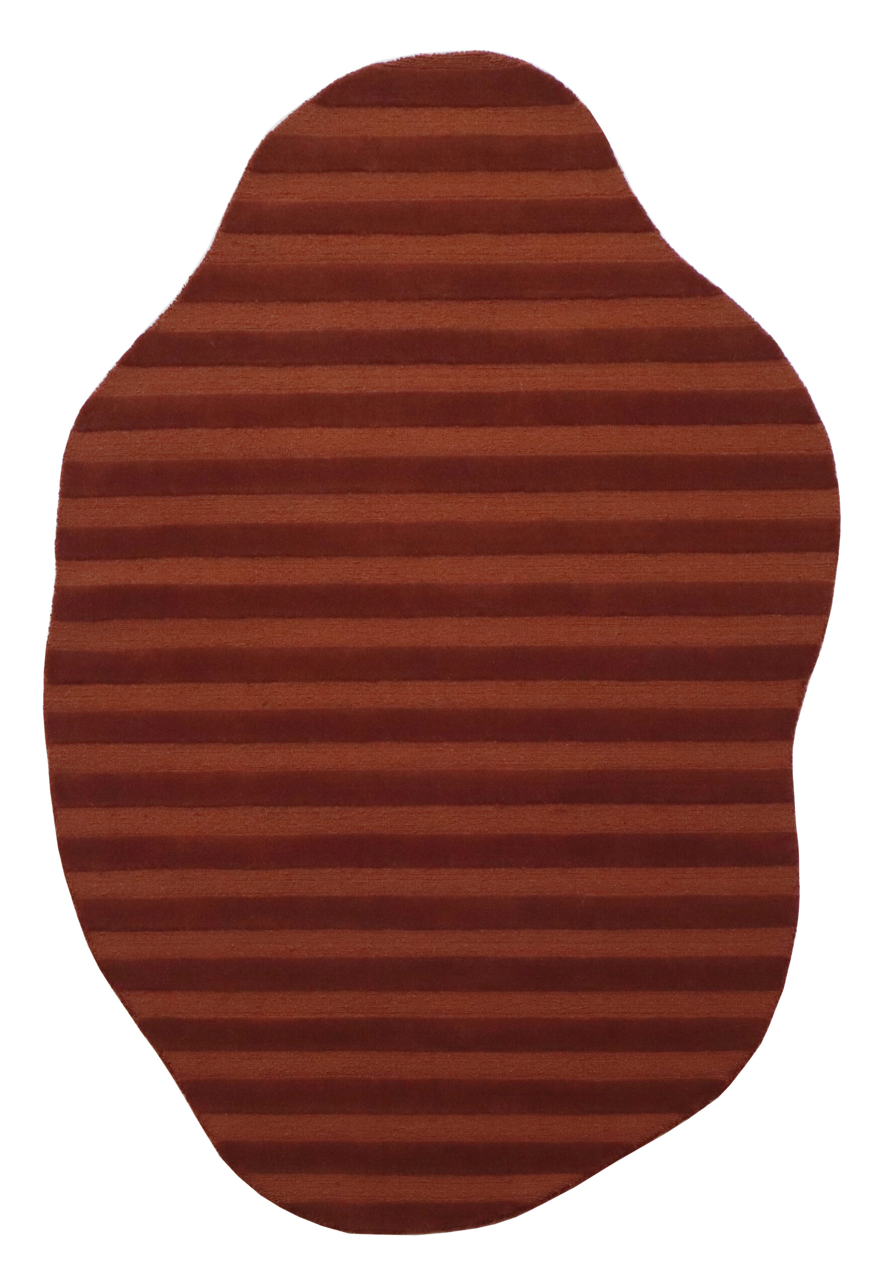 Handmade Irregular Striped Red Carpet | 100% Wool Rug