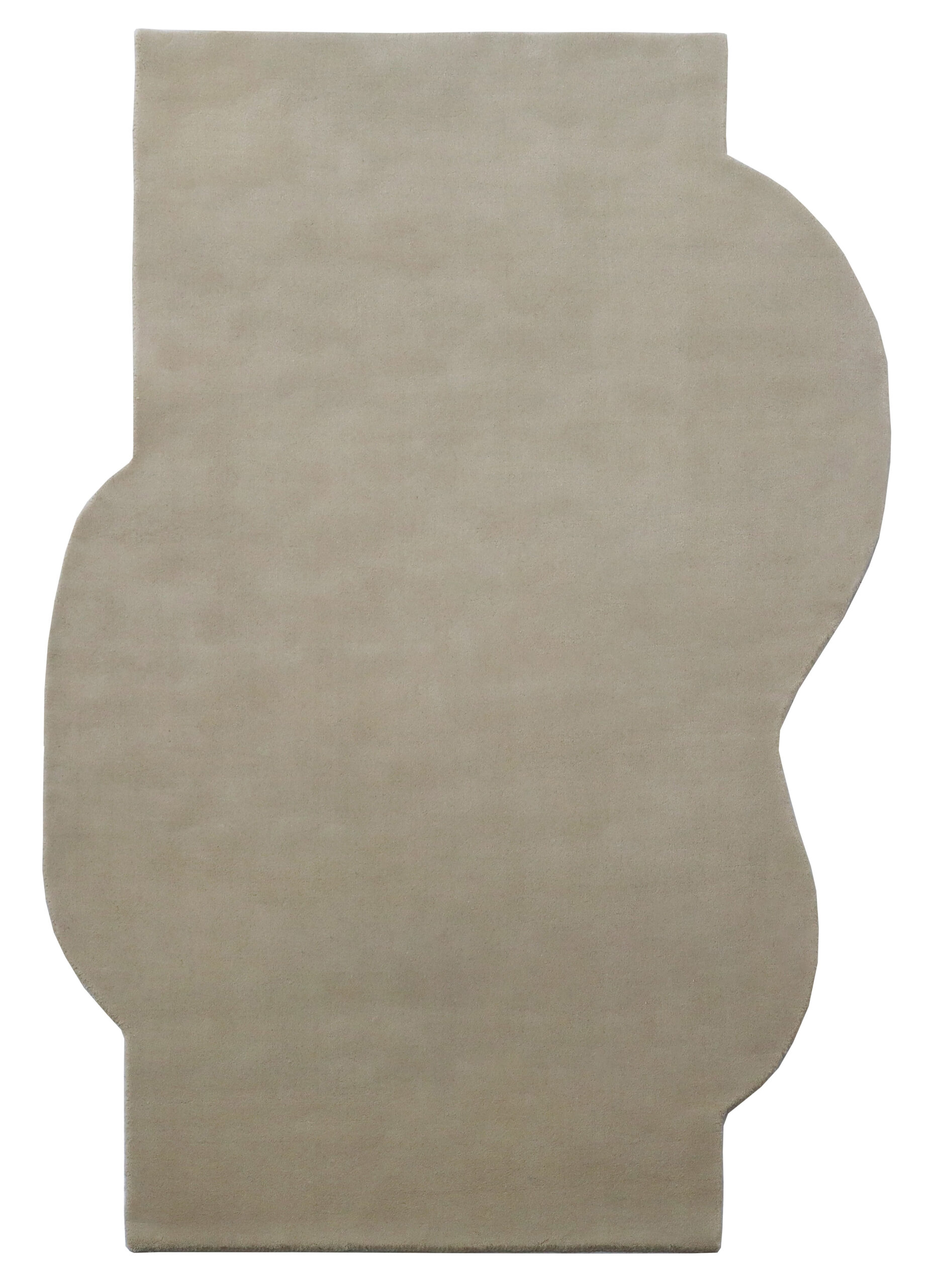 Handmade Irregular Beige Carpet | 100% Wool Rug