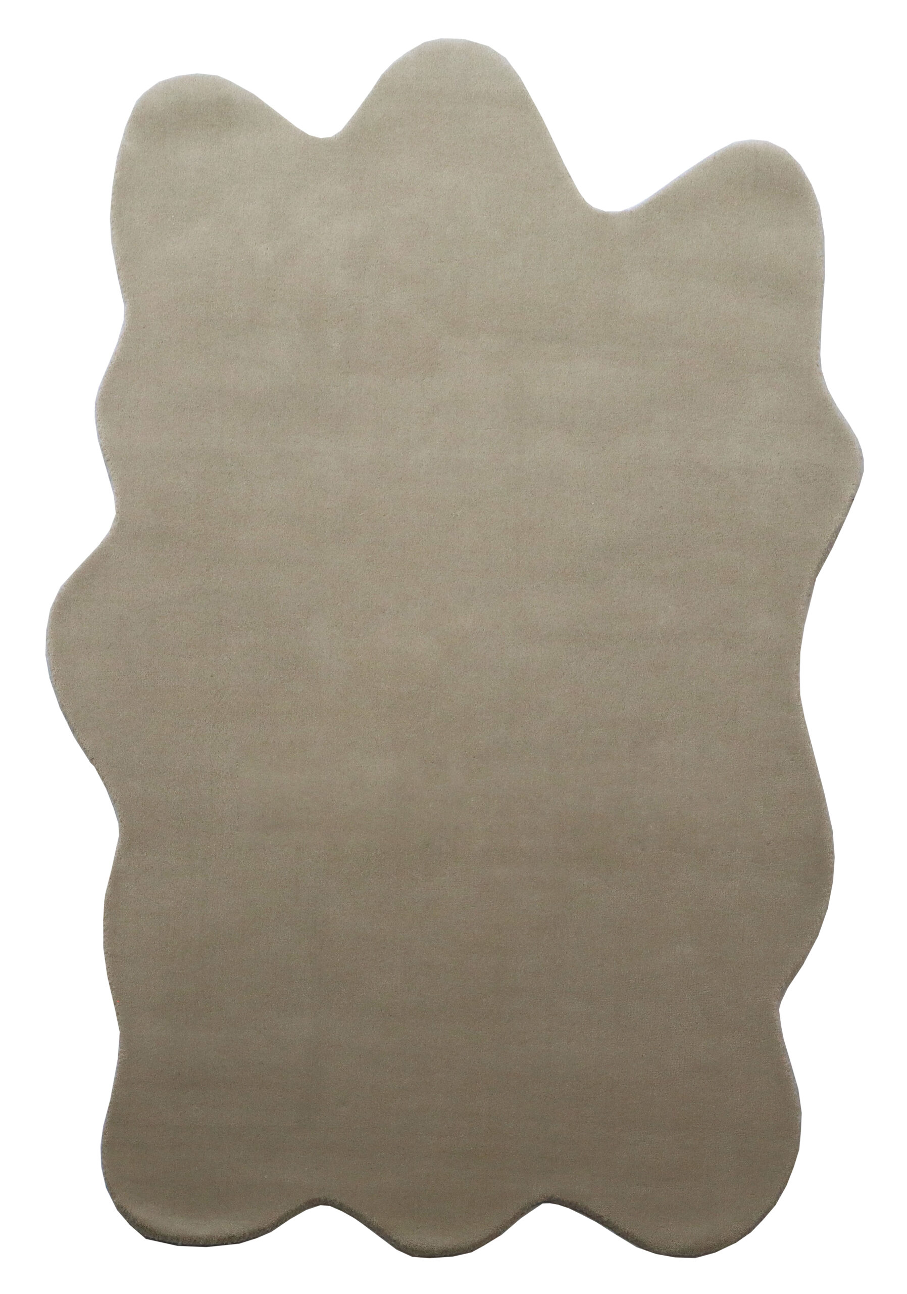 Handmade Irregular Beige Carpet | 100% Wool Rug