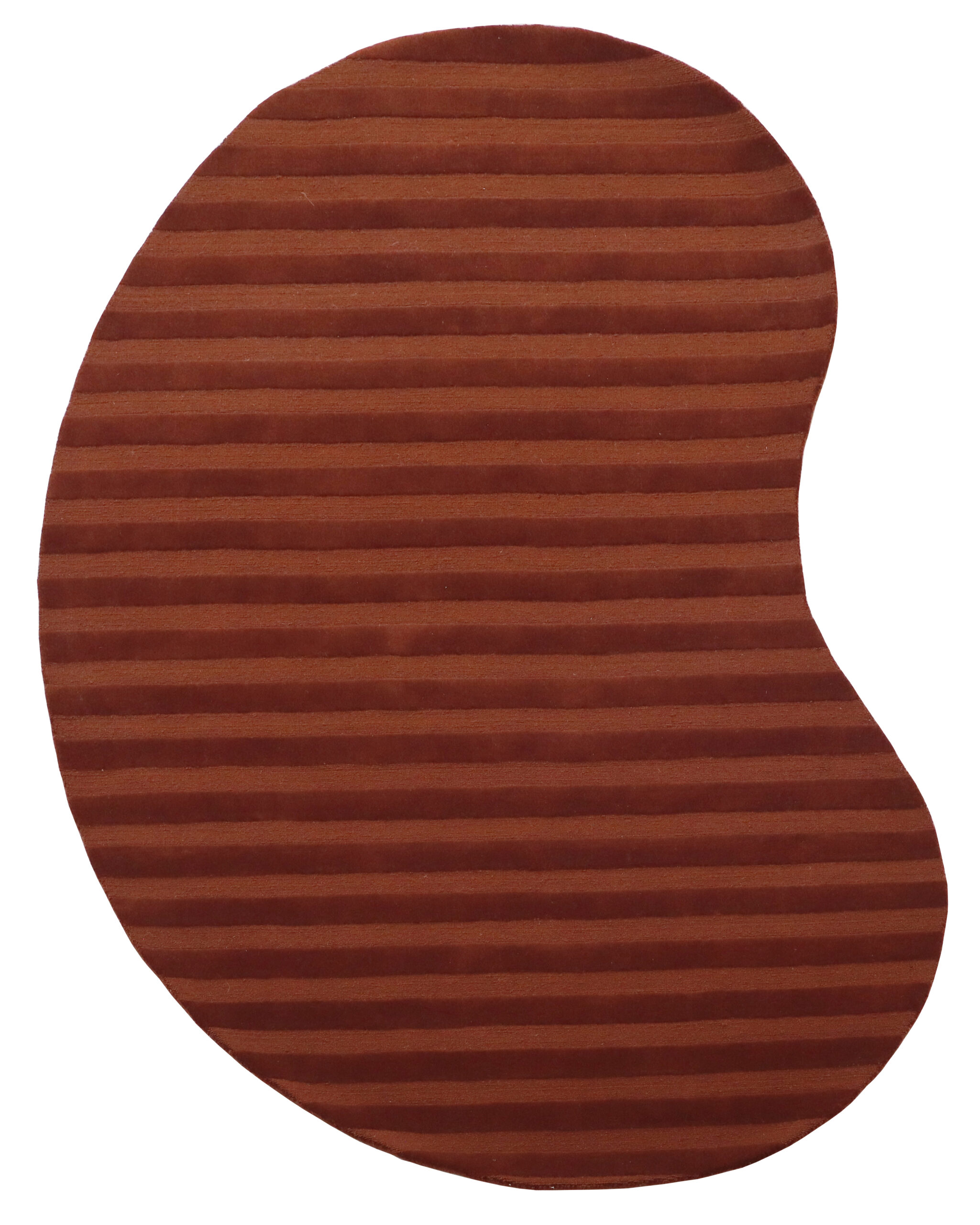 Handmade Red Irregular Striped Carpet | 100% Wool Rug