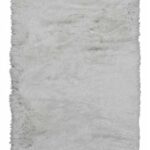 Handmade White Minimalist Shaggy Carpet